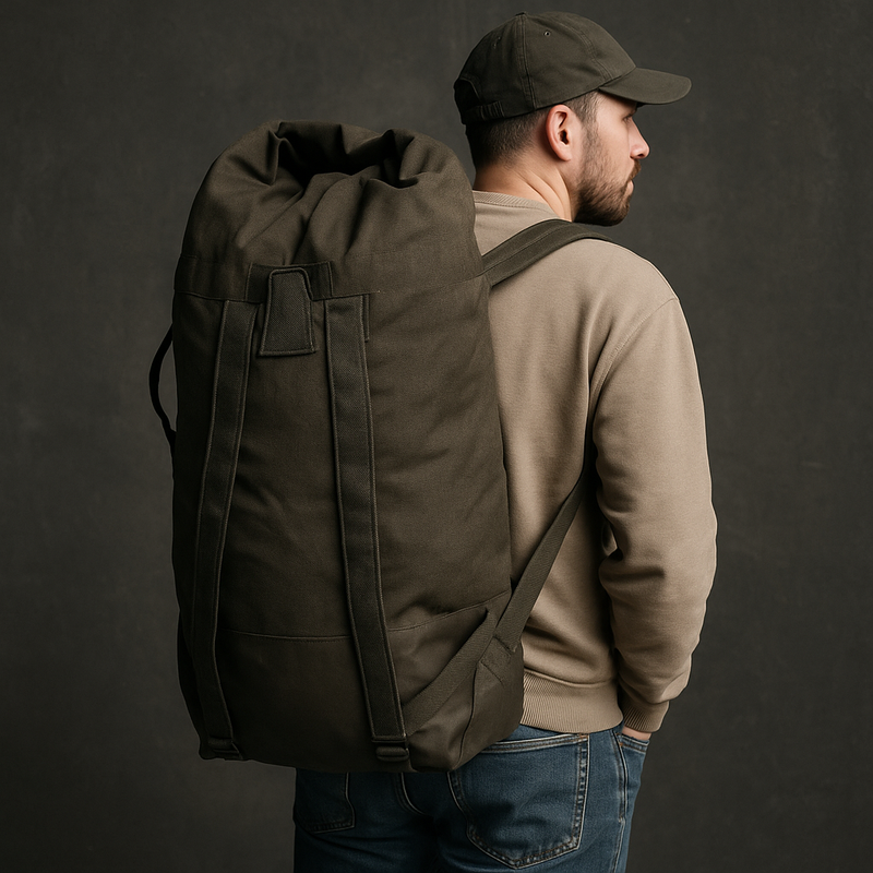 Sac marin militaire – Armée autrichienne – Vert olive – 2 bretelles