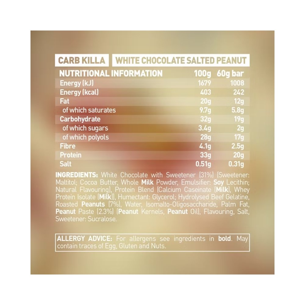 Barre Protéinée Carb Killa® Chocolat Blanc cacahuète - PhilTeam